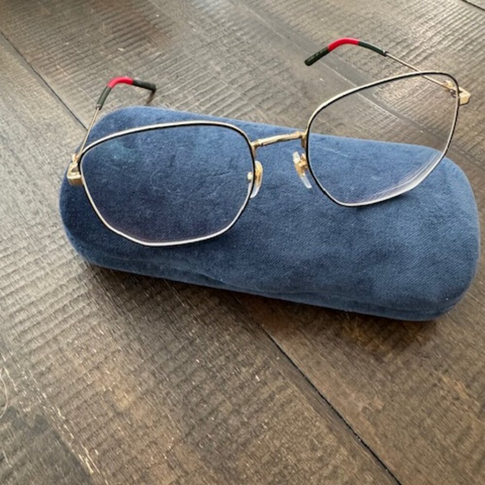 Gucci Glasses Gold / Black NEW - Picture 7 of 12